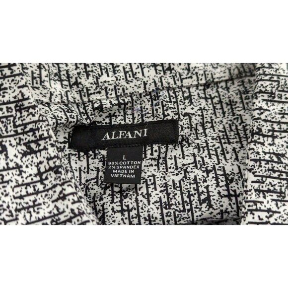 Alfani Mens Size Large Bright White Stretch Long Sleeve Collared Button-Up Shirt - Picture 8 of 10